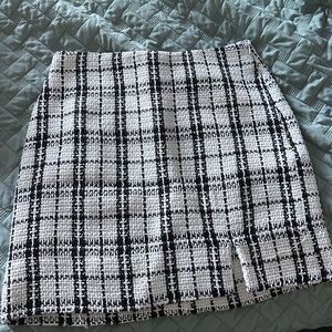 Francesca's Collections Black and White Checkered Mini Skirt